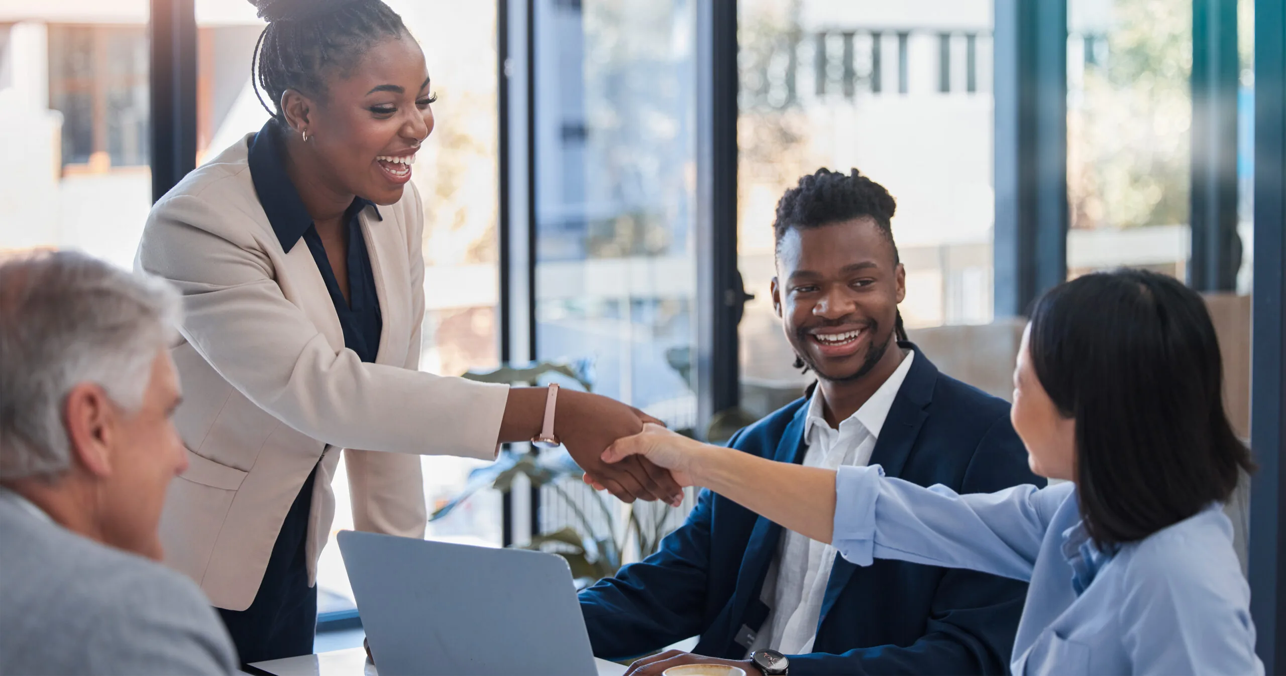 212 Titans recruiters in a client conversation